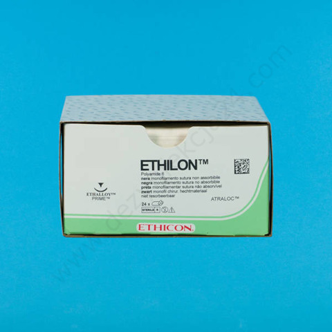 Nici Ethilon 4/0, ig. 19 mm, T 45 cm, 3/8 koła, monofilament, poliamid, czarne - niewchłanialne (36 szt.) - Johnson