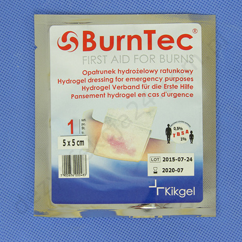 Opatrunek hydrożelowy ratunkowy BurnTec 5 x 5 cm.