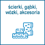 ścierki, gąbki, wózki, akcesoria