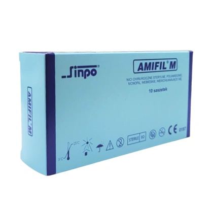 NICI AMIFIL M 2/0 ig. 26 mm, 3/8 koła, odwrotnie tnąca / 75 cm - niewchłanialne, monofilament (10 szt.)