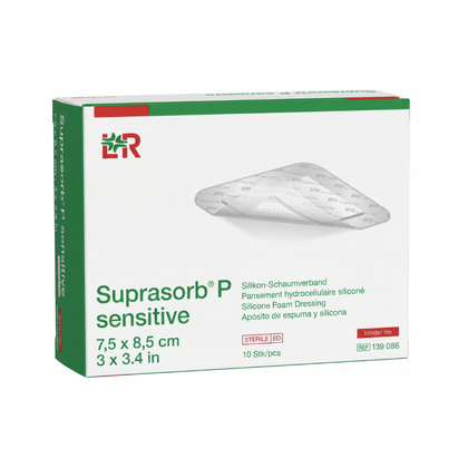 Opatrunek piankowy SUPRASORB P Sensitive border lite 7,5 x 8,5 cm (10 szt.)