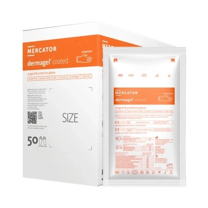 DERMAGEL - Rękawice lateksowe bezpudrowe STERYLNE (1 para)