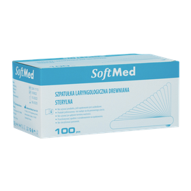 Szpatułka laryngologiczna drewniana (100 szt.) - sterylna - Softmed