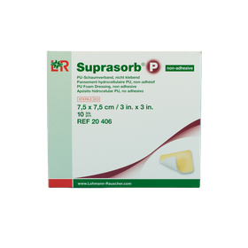 Opatrunek piankowy SUPRASORB P 7,5 x 7,5 cm, nieprzylepny (10 szt.)