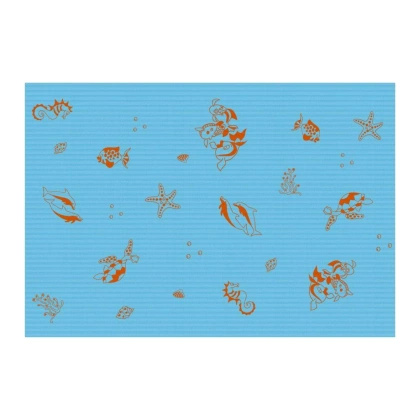 Podkład podfoliowany w rolce 50 cm x 40 m, perforacja co 50 cm - dziecięcy, niebieski