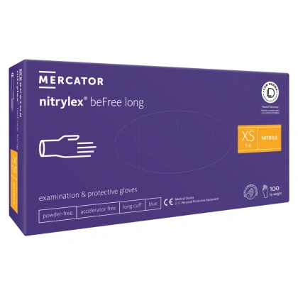 NITRYLEX BEFREE LONG - Rękawice nitrylowe bezpudrowe (100 szt.)