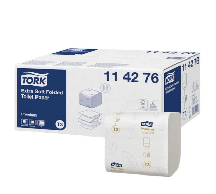 Papier toaletowy w składce ZZ Premium, biały, 2100 listków, T3 114276 - Tork