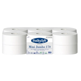 Papier toaletowy mini Jumbo 2-warstwowy, biały, 170 m (12 rolek), kompatybilny z T2 - BulkySoft Premium