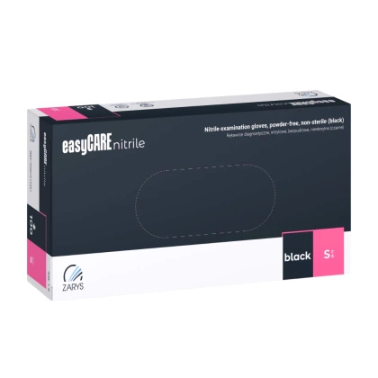 easyCARE rękawice nitrylowe bezpudrowe CZARNE (op. 100 szt.)