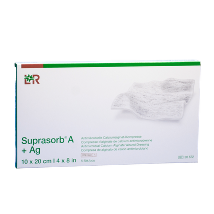 SUPRASORB A+Ag 10 x 20 cm. Opatrunek przeciwbakteryjny ze srebrem (5 szt.)
