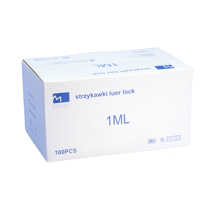 Strzykawka trzyczęściowa 1 ml, LL (100 szt.) - Medical Brokers