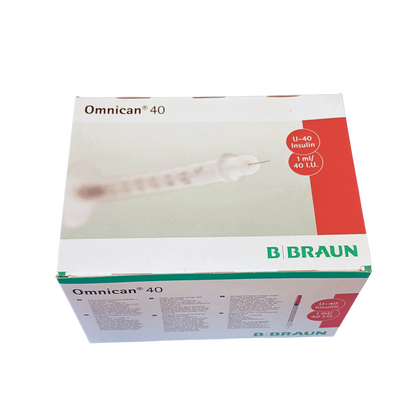 Strzykawka trzyczęściowa 1 ml OMNICAN do insuliny U-40 z igłą 0,33 x 12 mm (100 szt.) - Braun