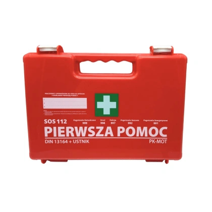 Apteczka K13 z wieszakiem ściennym DIN 13164 + aparat do sztucznego oddychania
