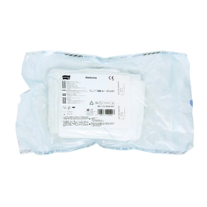 Serweta gazowa 17. nitkowa, 4. warstwowa 45 x 45 cm (5 szt.) sterylna z nitką RTG - ABDOMA