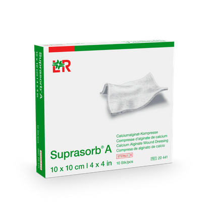 SUPRASORB A 10 x 10 cm. Opatrunek z alginatu wapnia (10 szt.)