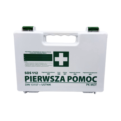Apteczka K13.2 z wieszakiem ściennym DIN 13157 + aparat do sztucznego oddychania