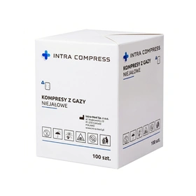 Kompresy gazowe 17. nitkowe 8. warst. 7,5 x 7,5 cm (100 szt.) - Intra Med