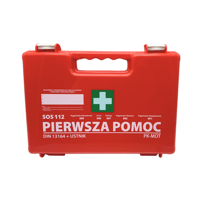 Apteczka K13 z wieszakiem ściennym DIN 13164 + aparat do sztucznego oddychania