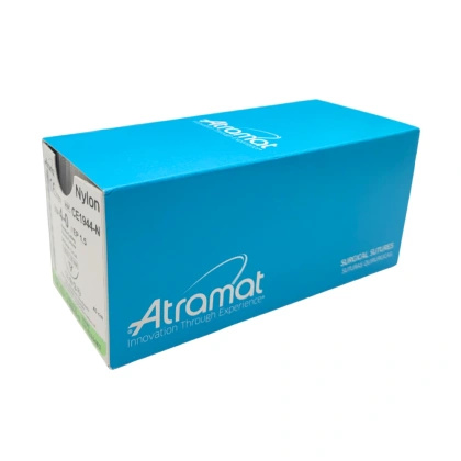 Nici chirurgiczne ATRAMAT Nylon 4/0, ig. 19 mm, 3/8 koła, odwrotnie tnąca / 75 cm, niewchłanialna, monofilament (12 szt.)