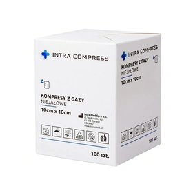 Kompresy gazowe 13. nitkowe 8. warst. 10 x 10 cm (100 szt.) - Intra Med