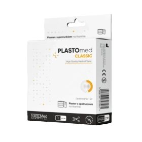 Plaster tkaninowy z opatrunkiem do cięcia - Plastomed Classic 6 cm x 1 m