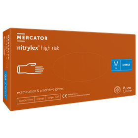 NITRYLEX HIGH RISK pomarańczowe rękawice nitrylowe (100 szt.)