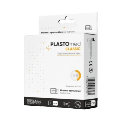 Plaster tkaninowy z opatrunkiem do cięcia - Plastomed Classic 6 cm x 1 m