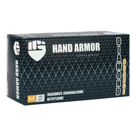 Rękawice nitrylowe, bezpudrowe, wytrzymałe, pomarańczowe (100 szt.) - Hand Armor