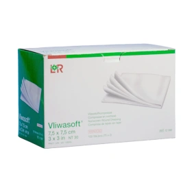 VLIWASOFT Sterile 7,5 x 7,5 cm. Kompresy włókninowe 4. warst. (75 x 2 szt.) sterylne.