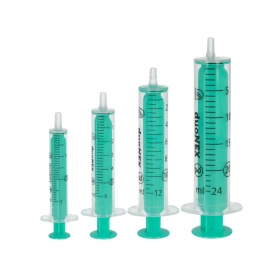 Strzykawka 2 ml. dwuczęściowa, Luer, zielony tłok (100 szt.) - duoNEX