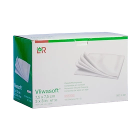 VLIWASOFT Sterile 7,5 x 7,5 cm. Kompresy włókninowe 4. warst. (75 x 2 szt.) sterylne.