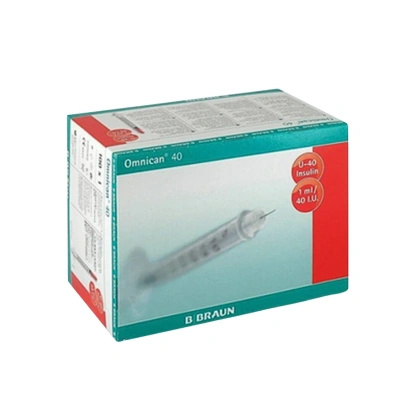 Strzykawka trzyczęściowa 1 ml OMNICAN do insuliny U-40 z igłą 0,33 x 12 mm (100 szt.) - Braun