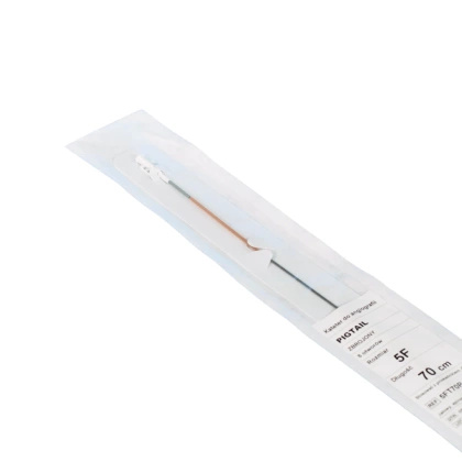 Kateter do angiografii zbrojony 5F 70 cm zagięty