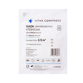 Gaza opatrunkowa 17. nitkowa 1/2 m2, STERYLNA - IM