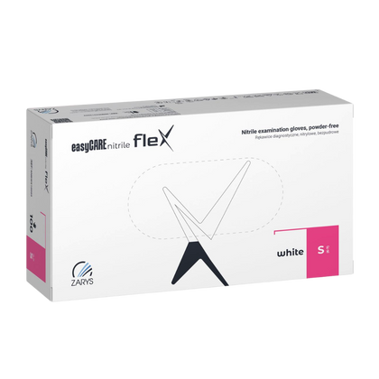 easyCARE FLEX rękawice nitrylowe bezpudrowe białe (100 szt.)