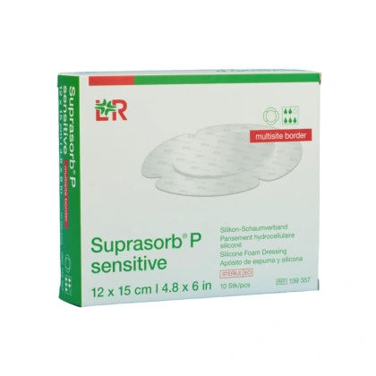 Opatrunek piankowy SUPRASORB P Sensitive multisite border 12 x 15 cm (10 szt.)