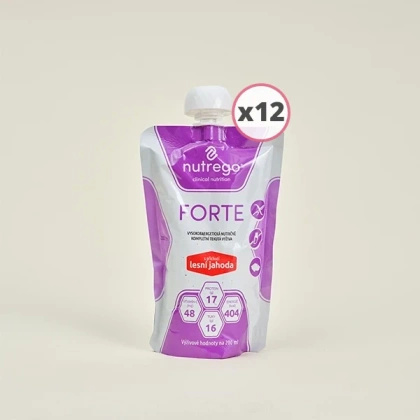 Nutrego FORTE 12 x 200 ml o smaku poziomkowym [KRÓTKA DATA]