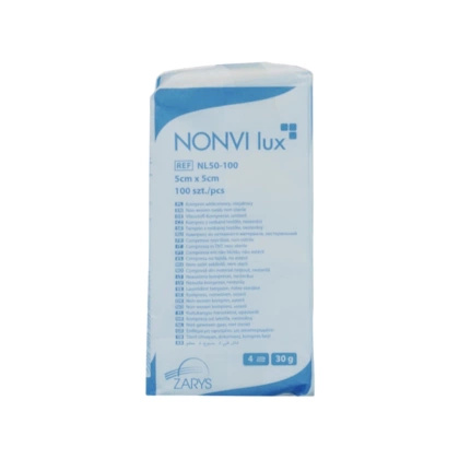 Kompresy włókninowe 4. warst. NONVI lux 5 x 5 cm (100 szt.)