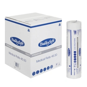 Podkład w rolce, medyczny, celulozowy, 50 cm x 46 m,<br>perforacja co 34 cm (9 szt.), biały - BulkySoft