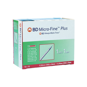 Strzykawka trzyczęściowa do insuliny 1 ml U-40 z igłą 0,3 x 8 mm (100 szt.) - BD