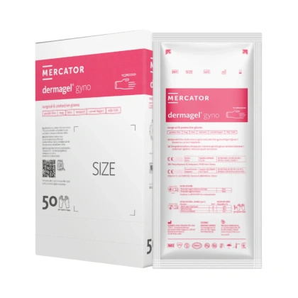 DERMAGEL GYNO - Rękawice lateksowe bezpudrowe STERYLNE (1 para)