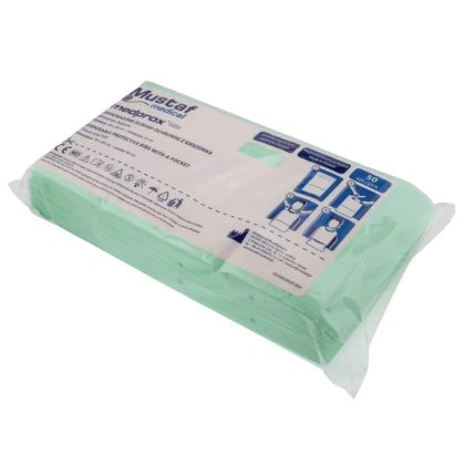 Śliniak stomatologiczny z kieszenią (50 szt.) - zielony