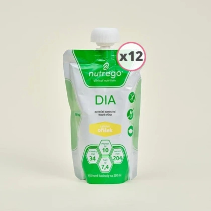 Nutrego DIA 12 x 200 ml  o smaku orzechowym - płynna dieta dla cukrzyków