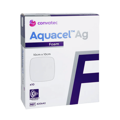 Aquacel Ag Foam N/ADH - opatrunek 10 x 10 cm. (10 szt.) - ConvaTec