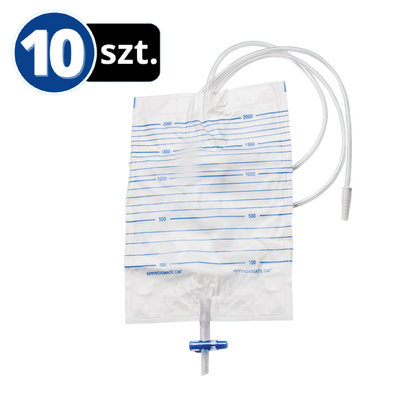Worek na mocz, 2 l, dren 90 cm, (10 szt.)