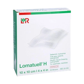 Lomatuell H 10 x 10 cm. opatrunek gazowy z parafiną (10 szt.)