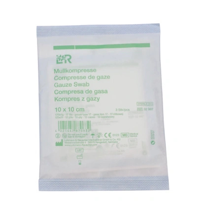 Kompresy gazowe 17. nitkowe 12. warst. 10 x 10 cm. (3  szt.) sterylne -  L&R