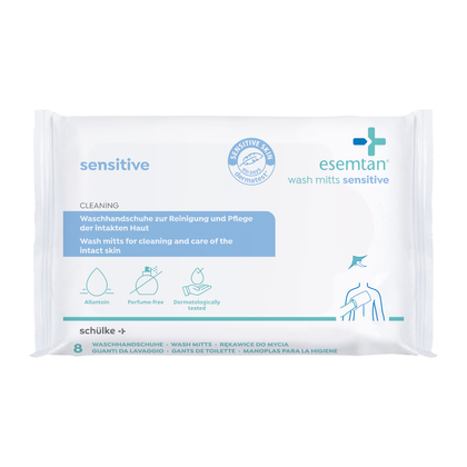 Esemtan Wash Mitts Sensitive - rękawiczki (8 szt.)