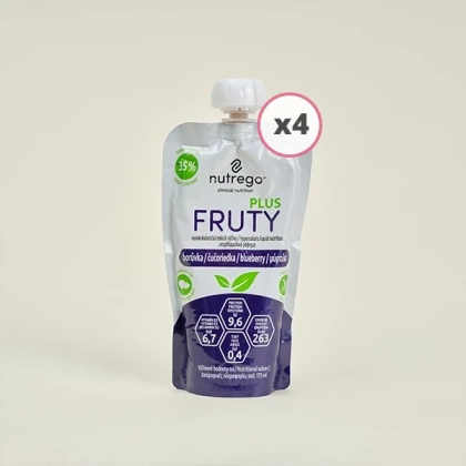 Nutrego FRUTY PLUS 4 x 175 ml z zawartością jagód