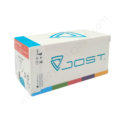 Nici JOST Polyester 1 ig. 30 mm, 1/2 koła, okrągła / 75 cm, niewchłanialna, multifilament (12 szt.)